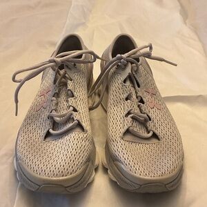Under Armour Women's Cream and Pink Sneakers